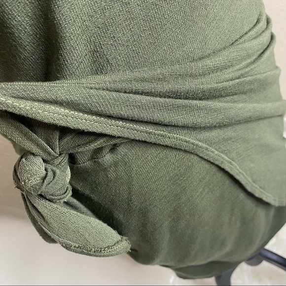 Monrow Faux Wrap Skirt dress Olive Army Green size M - Picture 9 of 11